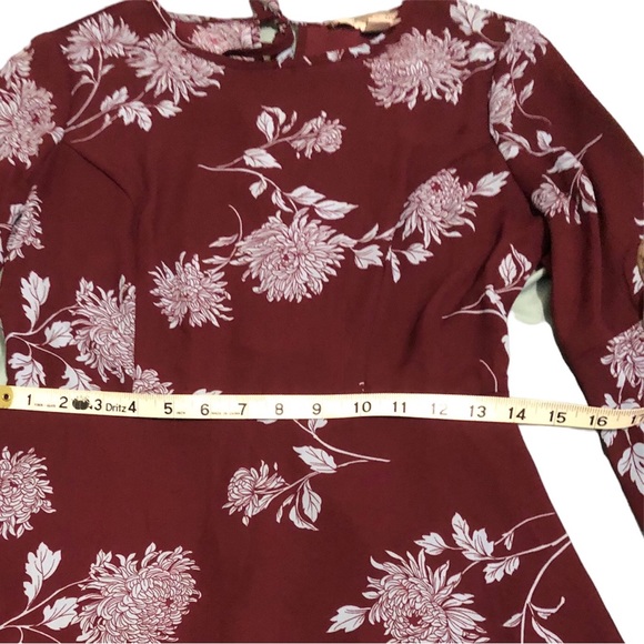 Women's Forever 21 Burgundy Floral Dress - Picture 3 of 7